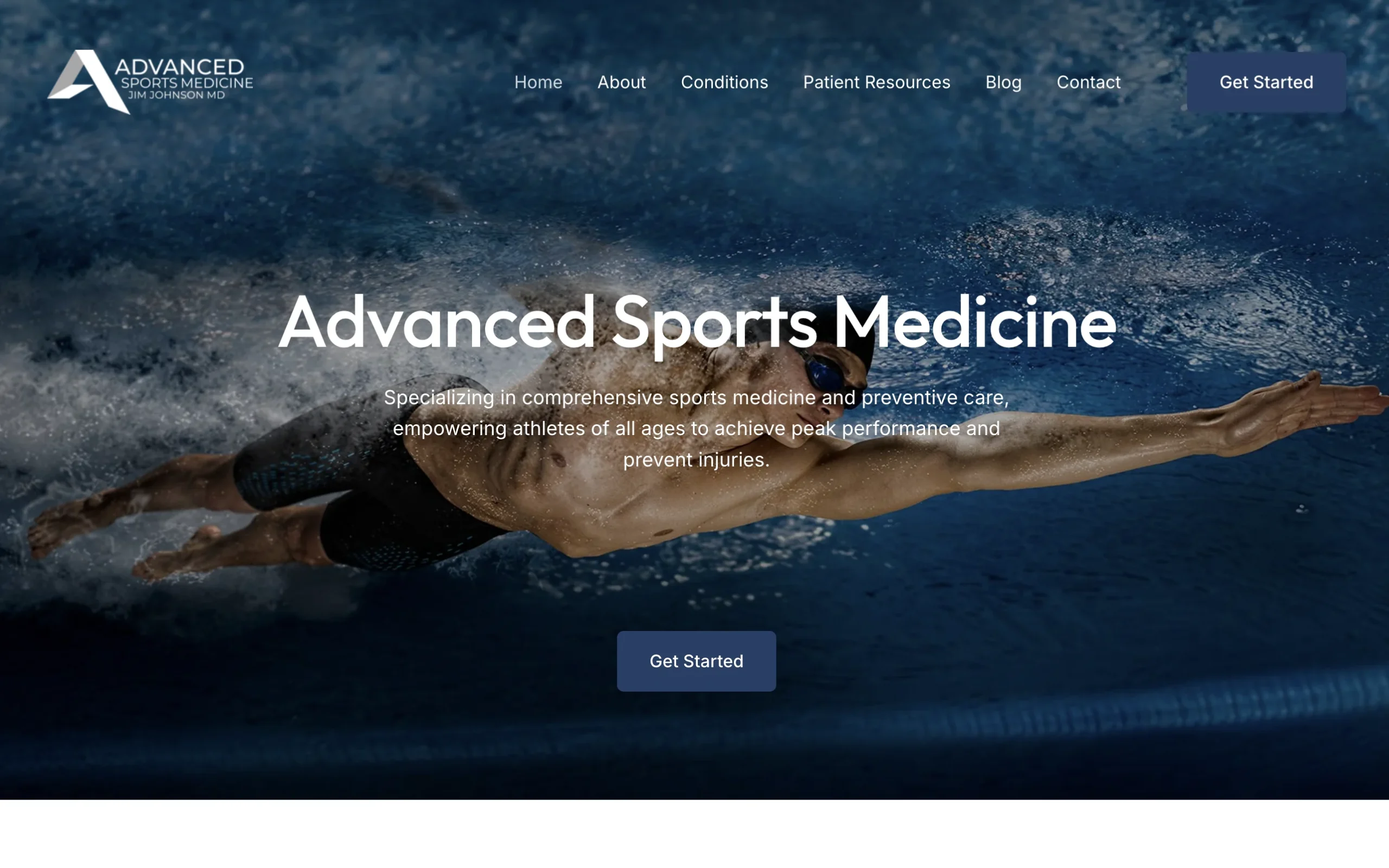 Advanced Sports Medicine orthopedic practice website design and build