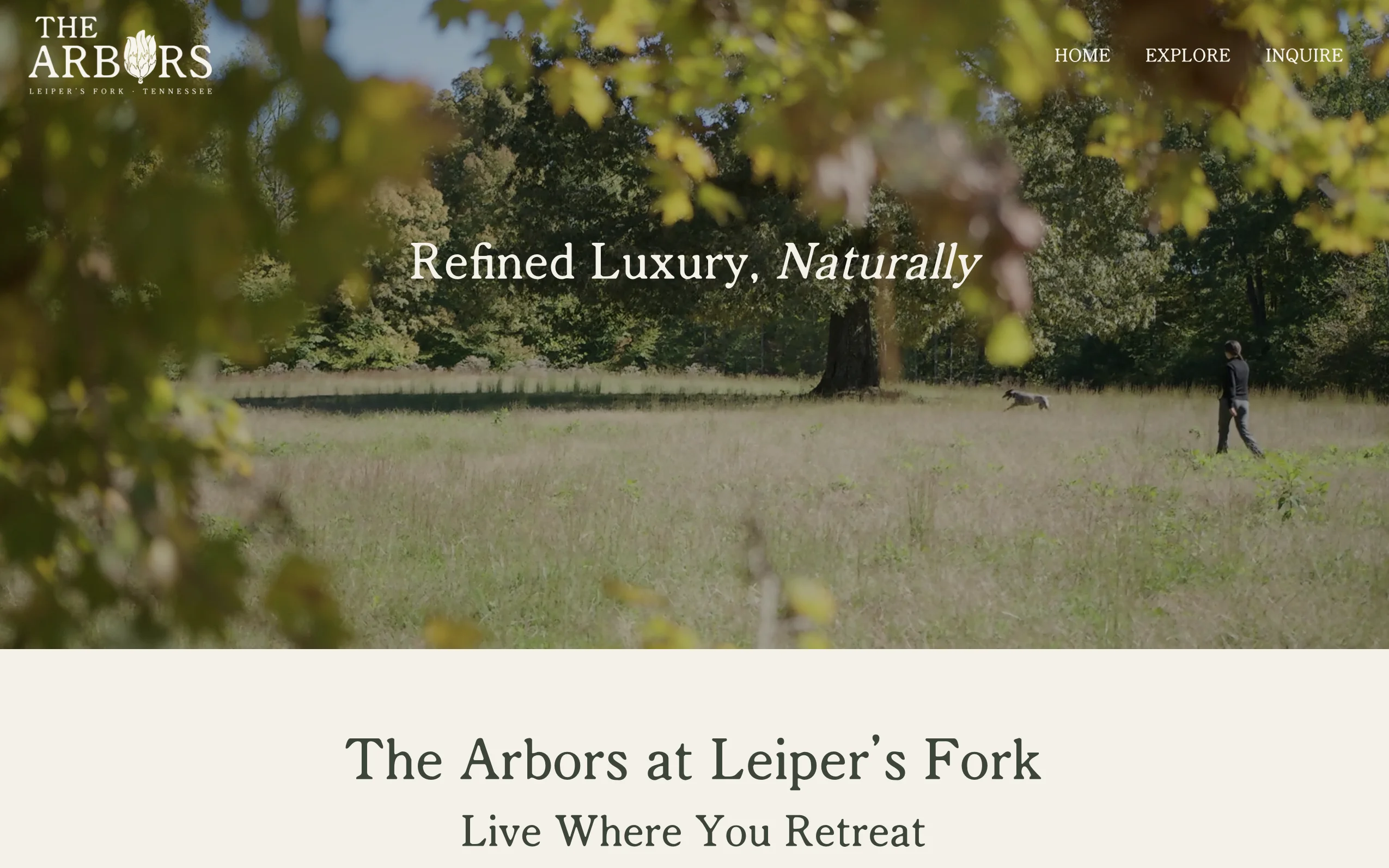 The Arbors at Leipers Fork website development and hosting by Pratt Web Solutions
