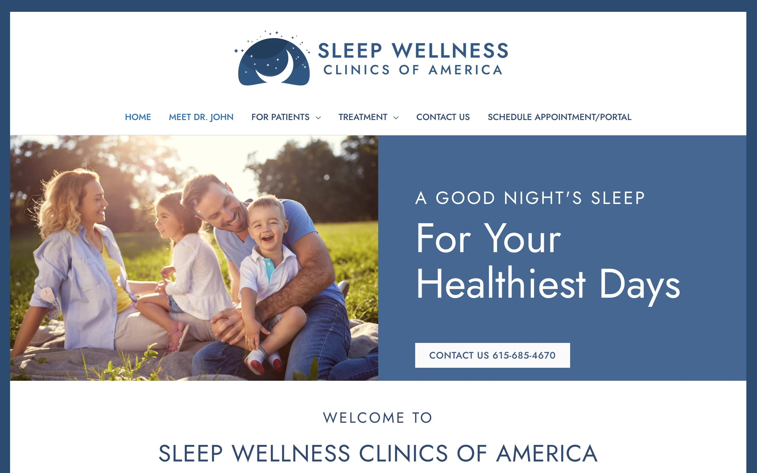 Custom website design and development for Sleep Wellness Clinics of America