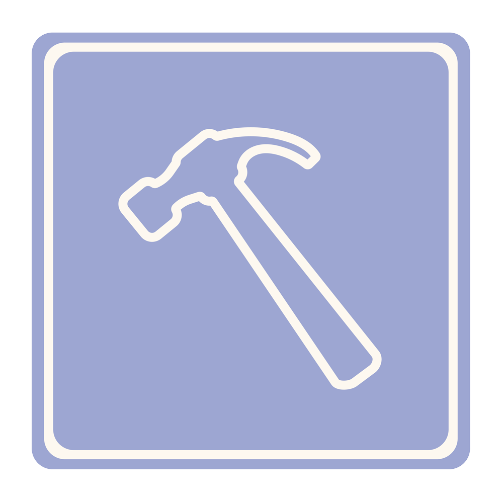 Icon of a hammer, representing technical website support offered by Pratt Web Solutions