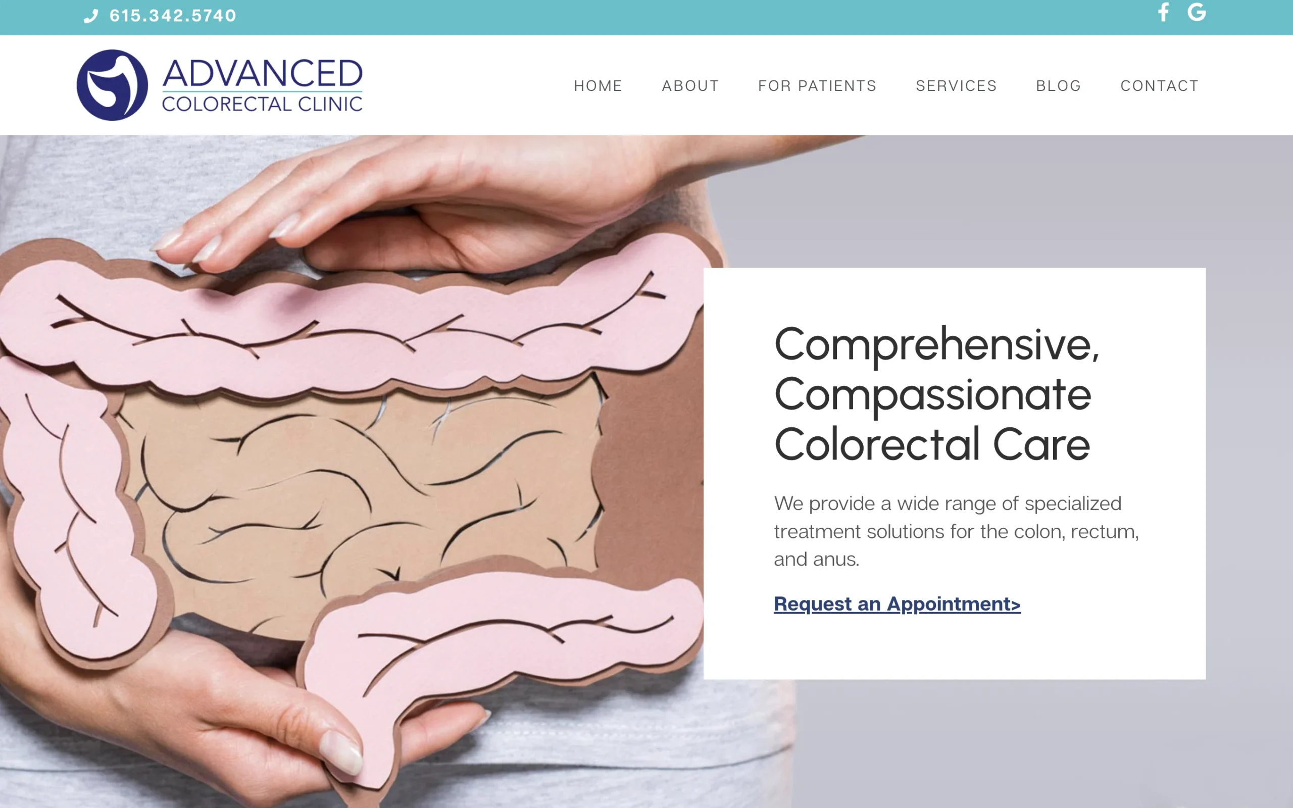 Advanced Colorectal Clinic specialist medical website development