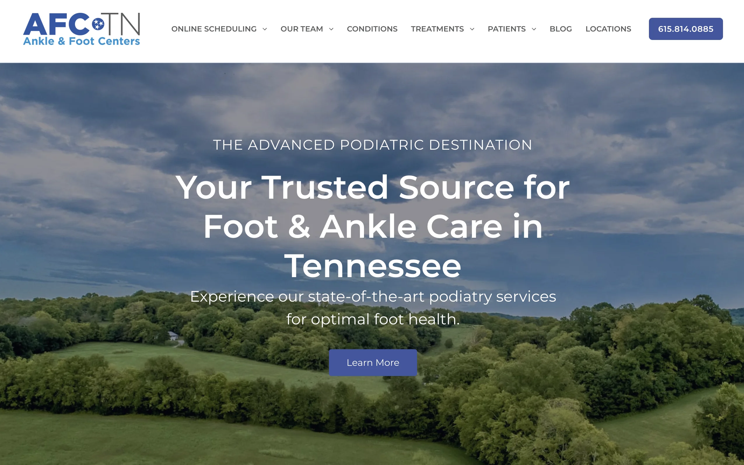 Custom website design and development for Ankle and Foot Centers of TN