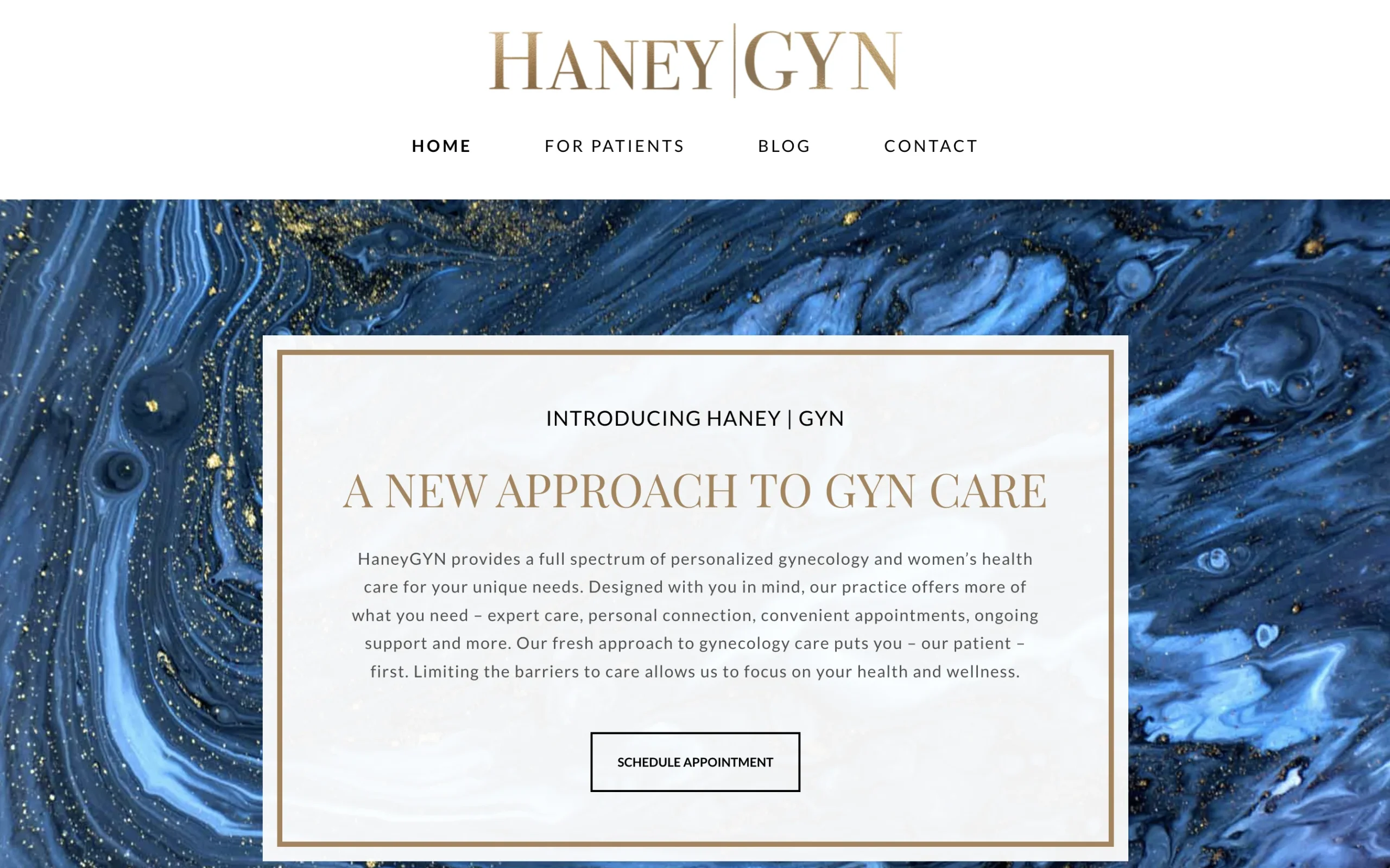 Haney Gyn women's health practice website development