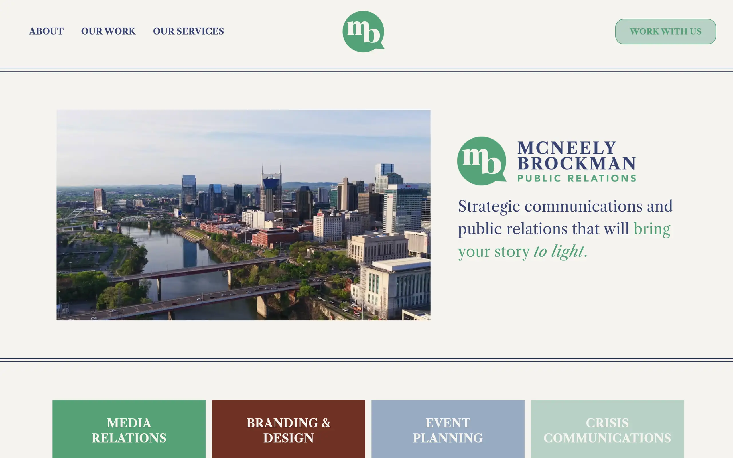 McNeely Brockman Public Relations website development by Pratt Web Solutions